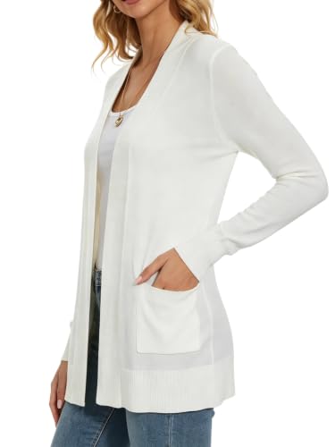 Image of Spicy Sandia Women's Basic Open Front Long Cardigan Sweaters with Pockets | Capsule Wardrobe Essentials, Early Fall 2026 Trendy