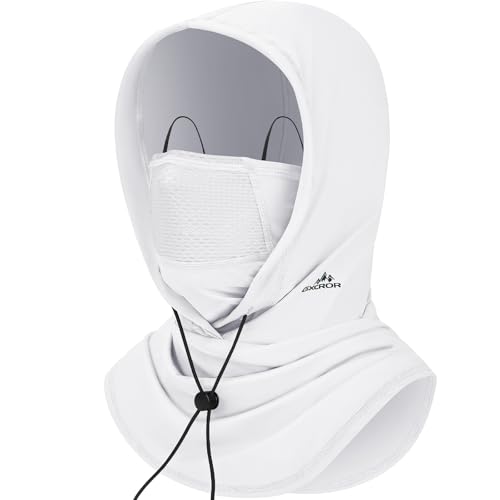 GXCROR Cooling Breathable Balaclava Face Mask Sun UV Protection Hood Shiesty Mask for Cycling Fishing Running White