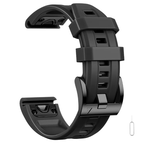26mm �r���v�o���h Garmin Fenix 7X/Fenix 6X/Fenix 5X/Fenix 8 51mm/Tactix Delta�ɑΉ� �\�t�g�V���R�������p�N�C�b�N�t�B�b�g�o���h Fenix 3/3 HR�AFenix 5X Plus/6X P