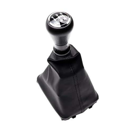 Suolron Pommeau de Levier de Vitesses à 5 Rapports et Cache-Poussière pour Levier de Vitesses pour Peugeot 206 206 Plus 406 en Similicuir Noir
