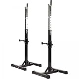 💪 MULTIFUNKTIONAL: Die Langhantelablage ist für verschiedene Fitnessübungen zu Hause geeignet. Sie können diese Hantelablage mit verschiedenen Fitnessgeräten für Gewichtheben, Kniebeugen, Bankdrücken und andere Mehrfachübungen verwenden.