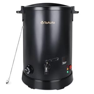 TOAUTO 30Lbs Commercial Wax Melter for Candle Making Large Electric Wax Melting Pot for Candle Making Business with Temperature Control & Quick Pour Spout