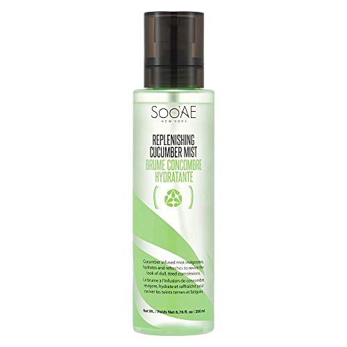 Soo'AE Replenishing Cucumber Mist Refreshing Hydrating Toner Mist face Spray Net 6.76 fl. Oz. / 200 ml, 1 Count Day & Night Aloe Rose Water Glycerin