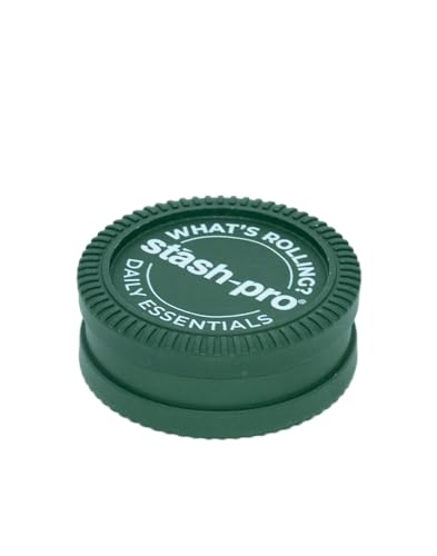 Image of Stash-Pro Herb Grinder - Compact 2-Part Crusher with Magnetic Lid | Durable Plastic Build | Portable for Daily Essentials (Green)