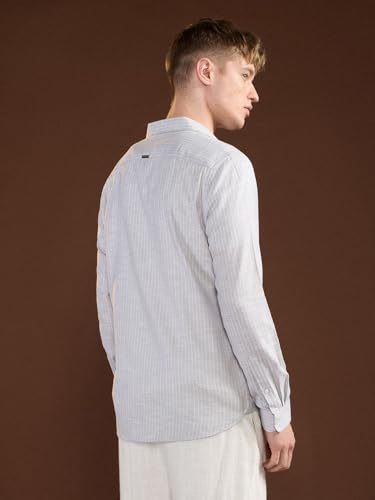 Image of THE BEAR HOUSE Men's Pure Cotton Solid Slim Fit Shirt