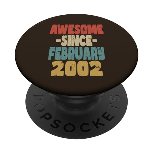 2002 cumpleaños vintage retro impresionante desde febrero 2002 PopSockets PopGrip Intercambiable