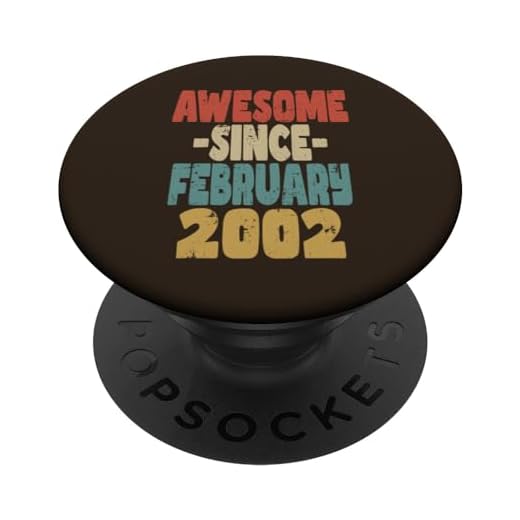 2002 cumpleaños vintage retro impresionante desde febrero 2002 PopSockets PopGrip Intercambiable
