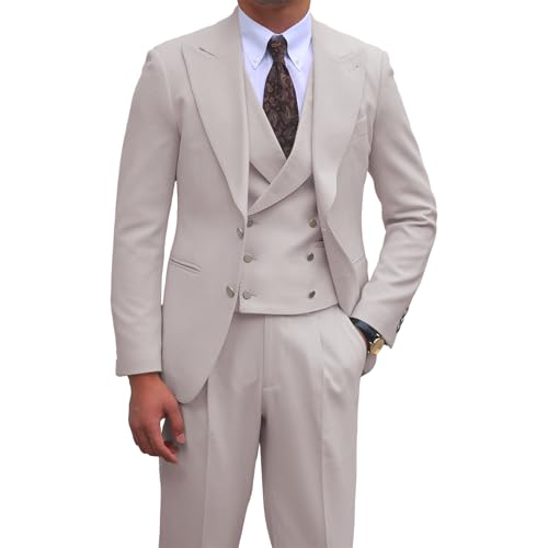 Mens 3 Pieces Suit 2 Bottons Blazer Business Wedding Jacket Vest Pants Tuxedo Set - Main Image