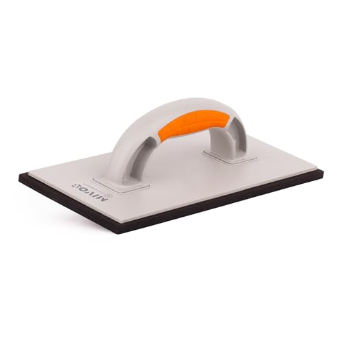 Mivos Planche à Râper en Plastique - 280 x 140 x 8 mm - Pour Carreaux Planche à Joints avec Revêtement en Caoutchouc Cellulaire Noir de 8 mm - Pour Mur et Carrelage...