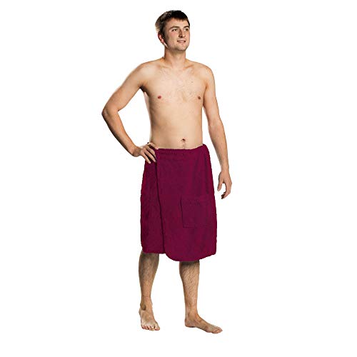 Lanudo® Hombre Sauna Kilt Pure Line, 100% algodón, 400 g/m, Antibacteriano, tamaños S/M/L/XL, Rosa, Large/Extra-Large