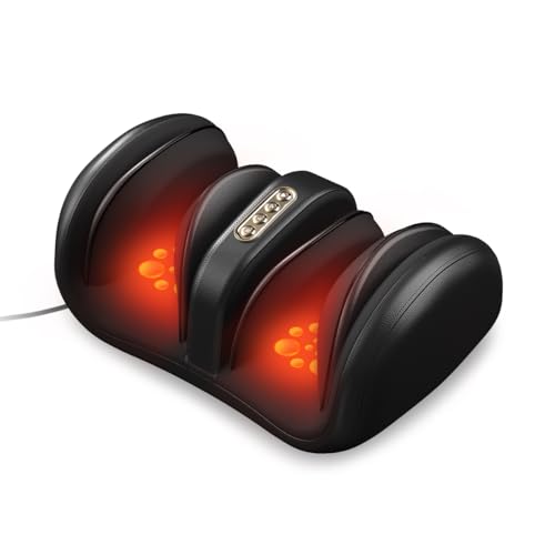 Masajeador de pies con calor, compresión de aire 3D, amasado profundo y masaje rodante para pies, pantorrillas y brazos, intensidad ajustable para relajación y alivio muscular, uso doméstico