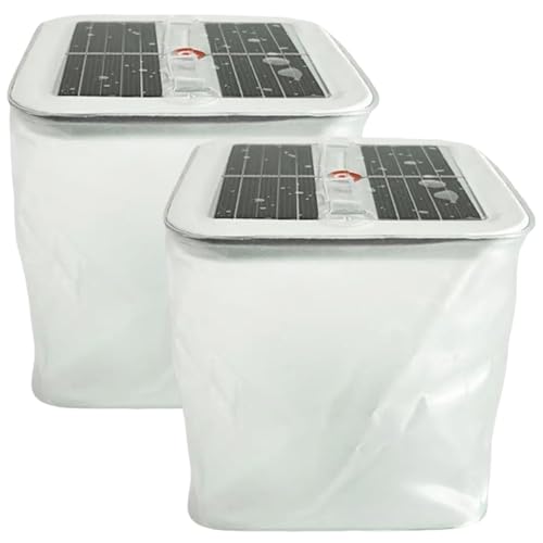 Lanterne solaire gonflable portable en lot de 2 avec poignée pour éclairer le camping