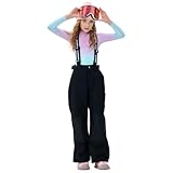 SMONTY Skihose für Kinder Mädchen Winter Wasserdicht Winddicht Warme Snowboard-Rückenhose(Schwarz, 8-9)