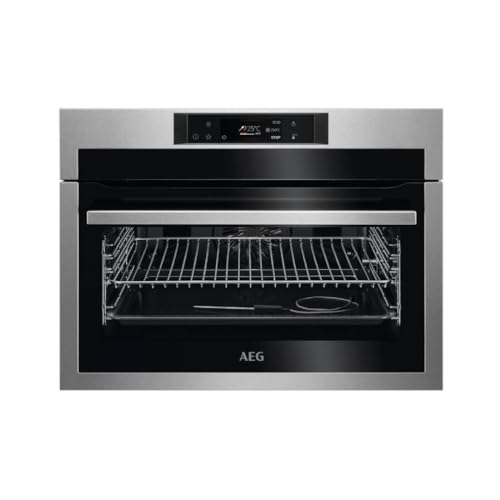 AEG KPE742280M Horno Multifunción Compacto, Limpieza Pirolítica, 27 funciones + 3 a Pirólisis, Cocción al vacío y en 2 niveles, 160 programas automáticos, Sonda Térmica, Pantalla TFT Táctil, Inox, A++