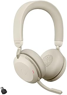 Jabra Evolve2 75 Wireless PC Headset with Charging Dock and 8-Mic Technology - Dual Foam Stereo Headphones with Advanced Active Noise Cancellation, USB-A Bluetooth Adapter and UC Compatibility - Black