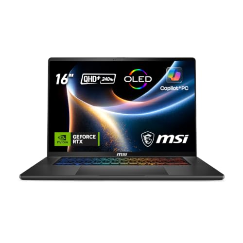 Image of MSI Stealth 16 AI+ B3WH-070UK Gaming laptop- 16" QHD+ OLED 240Hz, Intel Core Ultra 9 386H, NVIDIA RTX 5070Ti, 12GB GDDR7, 32GB DDR5, 1TB PCIe 4, Win 11 Home