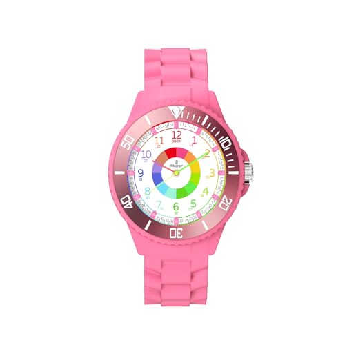 Weayege Montre Enfants Fille,Garçon,Montre Bracelet Éducative pour Enfants,Montre Analogique la Lunette tournante avec Exercices,Facile d’Apprendre à Lire...