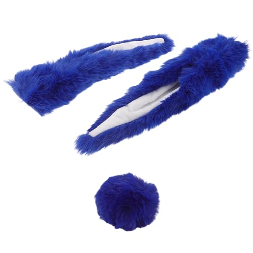 Adorno de orejas de conejo azul para cascos en fiestas y rutas en moto