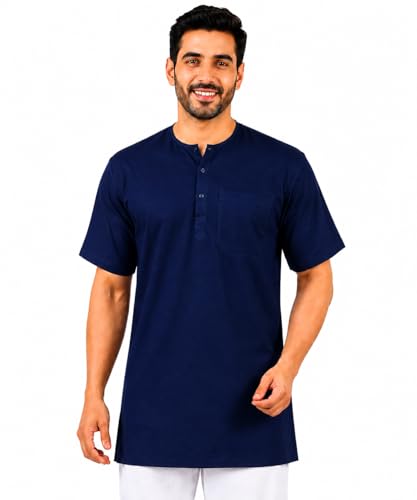 Image of Men's Cotton Halfsleeve Short Kurta for Summer