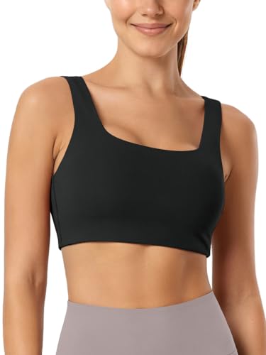 Image of ODODOS Square Neck Sports Bra for Women Wirefree Non Padded Yoga Tank Workout Crop Tops