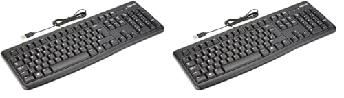 Logitech K120 Teclado con Cable para Windows, Disposición QWERTY Inglés Reino Unido - Negro (Paquete de 2)