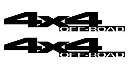 Image of 2 x Gloss Black 4X4 Off Road Single Color Vinyl Decals Fits Dodge Ram