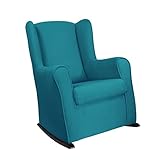 MUEBLIX.COM | Mecedora Oporto | Sillón de Lactancia | Mecedoras de Salón Modernas | Butaca de Lactancia | Tela Antimanchas | Mecedora para Dormitorio o Salon | Color Turquesa