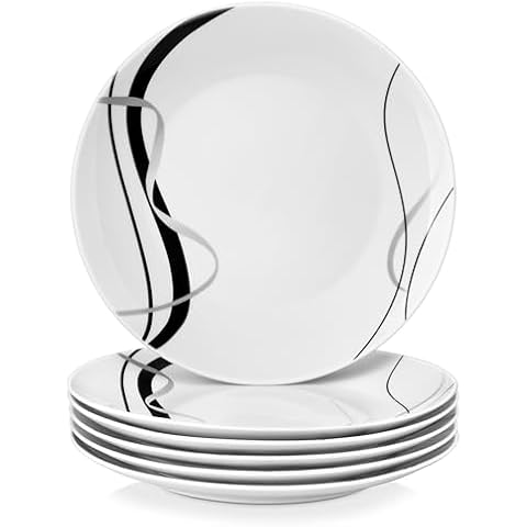 VEWEET FIONA Assiettes Plates en Porcelaine Cover