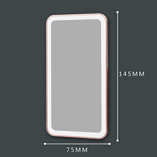 Andoer Mini espelho de maquilhagem portátil espelho pequeno com luz tipo telemóvel