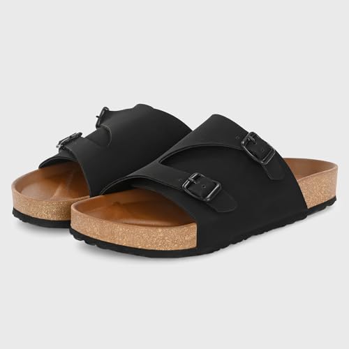 Image of Centrino Men's Berkin-Style Slip-On Sandals | Open Toe Design | Soft PU Footbed | Lightweight & Comfortable | Arch Support | On-Grip Sole | Casual Outdoor Wear (6866)