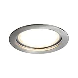 Farbe: Eisen gebürstet Paulmann 927.87 Premium EBL Set Coin satiniert rund starr LED 1x14W 2700K 230V 75mm Eisen gebürstet 92787 Spot Einbaustrahler Einbauleuchte