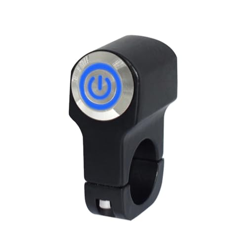 Botón de manillar para moto con indicador LED azul e interruptor estanco de luces