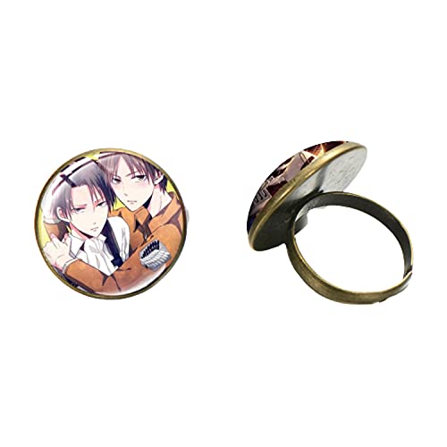 Anillo de cristal japonés de Ataque a los Titanes de la foto del anime Mikasa Levi Eren Fans...