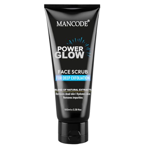 Image of Mancode Power Glow Face Care Combo for Unisex | Scrub, Face Wash & Whitening Cream | Deep Cleansing, Exfoliation & Brightening | Natural Ingredients with Saffron, Turmeric, Kojic Acid & Licorice | Hydrating & Reduces Dark Spots Pack of 3