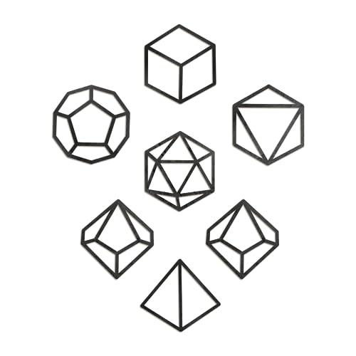 DND Decor – Profilo dei 7 Dadi in Legno, Decorazione a Parete, Dungeons & Dragons Artwork Poster, Accessori GDR/RPG Geek Fantasy per la Casa, Regalo Uomini/Donne, D&D/Gioco da Tavolo per Ogni Stanza