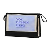 superbpag Custom Photo Makeup Bag - Personalized 11x7 Inch Travel Cosmetic Organizer with Your Images/Text, Waterproof Toiletry Pouch Gift for Women & Teens