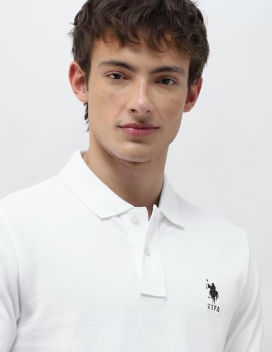 Image of U.S. POLO ASSN. Solid Regular Fit Polo T Shirts for Men - Breathable & Comfortable, Half Sleeves Mens Tshirt