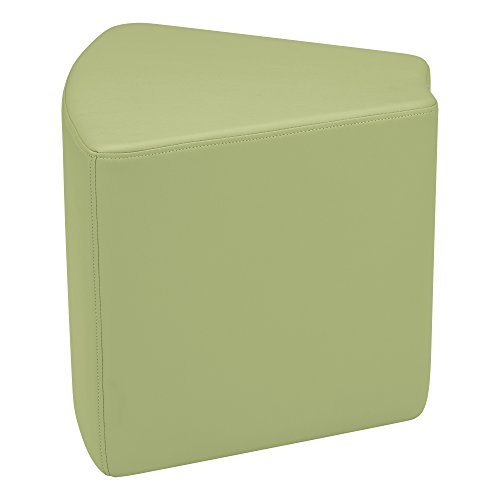 Image of Sprogs 18 inch H Structured Wedge Stool -Flexible Modular Collaborative Soft Seating for Office, Home, Lounge and School Classrooms with Durable Frame & Set of 2 inch Casters Add-on -Fern Green
