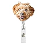 Personalized Pet Portrait Badge Reel, Secure Clip Retractable Badge Reel with Clip, Custom Retractable Nurse ID Badge Reel Holder with Pet Dog Photo, Appreciation Gifts for Nurse Doctor Pet Lovers