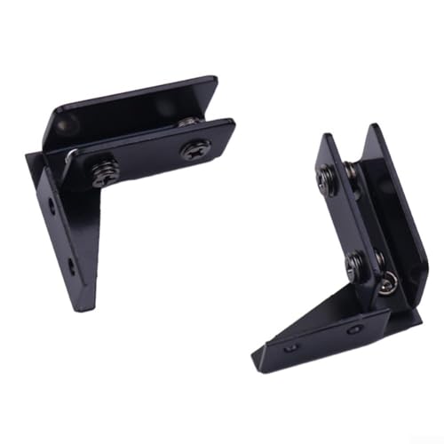 2 Bisagras de Cristal No Perforadas para Puerta de Gabinete de Exhibición, Accesorios de Muebles de Fijación de Vidrio (Negro)