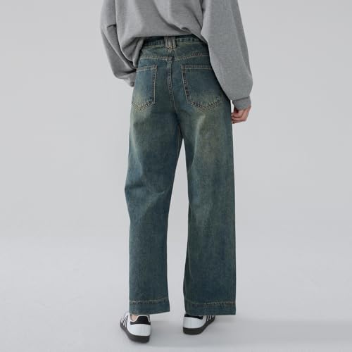 Lassie Alpha F102 Women's High Waisted Wide Leg Jeans - Vintage Washed Stretch Denim4