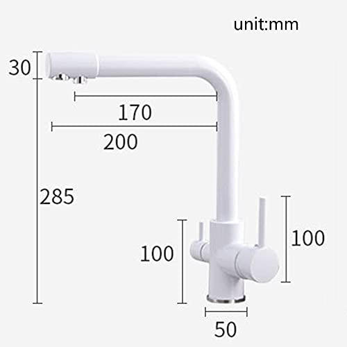Mitigeur salle de bain gris et blanc robinet évier cuisine laiton pivotant - 5