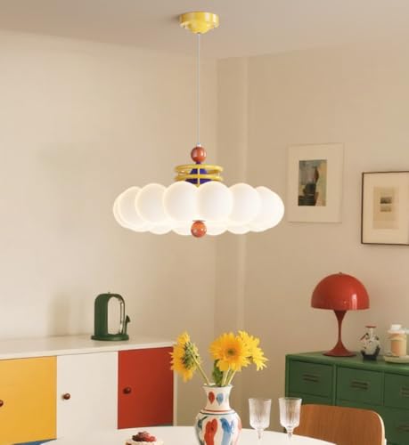 Lampe nuage suspendue moderne abat-jour multicolore pour ambiance douce - 4