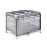 ms BabyWorld Kunni – Cuna de Viaje para niños con 2 Alturas | 100x70 cm | Desde el Nacimiento a 15Kg | Colchón y Bolsa Transporte Incluidos | Plegado y Montaje Fácil | Ligera y Ruedas (Gris)