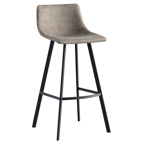 Image of Leick Home Kienan Bar Stool, Dapple Gray, Black