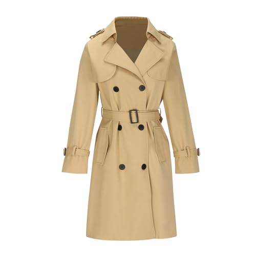 Trench Coat Women Long Double Breasted Jackets Classic Elegant Windproof Lapel Overcoat with Belt Fall Winter Outwear4