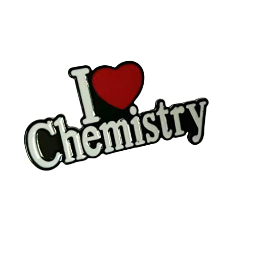 Image of White and Black Enamel Red Heart I Love Nursing I Love Chemistry English Words Brooch and Pin
