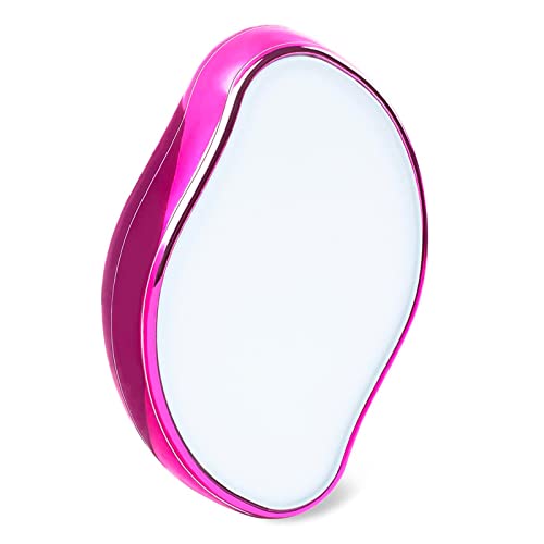 Crystal Hair Eraser, Crystal Hair Remover Painless Exfoliation, Quick and Easy Painless Hair Removal Tool for Arms Legs and Back,Portable mild hair remover, Reusable & Washable (rose red)