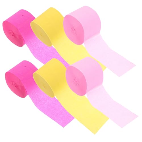 SEWACC 6Rolls Multi Color Crepe Paper Streamers for DIY Crafts Birthday Decor Holiday Celebrations Soft Versatile Easy to Fold for Party Decorations and Handmade Creations