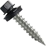 Stainless Steel Metal Roofing Screws (250) 9 x 1 (Black) hex Head Sheet Metal Roofing Screw. Self-Piercing (SP) tip Metal to Wood siding Screws EPDM Washer